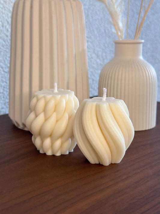 The Braided & Waved Candle Duo (mini)